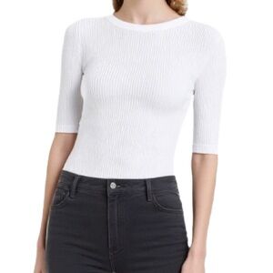 BANANA REPUBLIC Minimalist Stretch Cotton White Sweater XS
